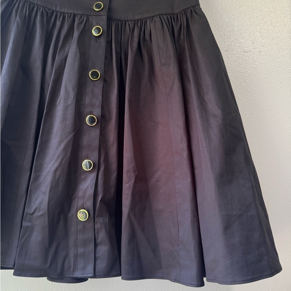 Reiss Black A-Line Skirt with Button Detail - Picture 6 of 11